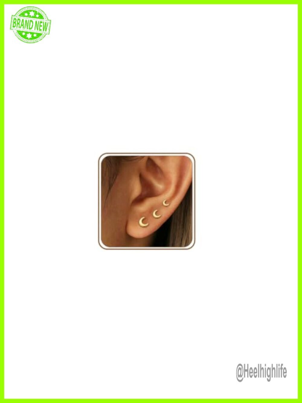 14K Gold Plated Sterling Silver Stud Earrings Set Hypoallergenic 3 Pairs